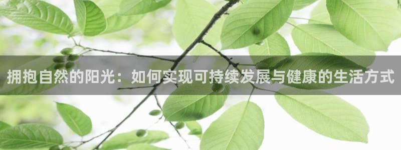 意昂体育注册：拥抱自然的阳光：如何实现可持续发展与健康的生活方式